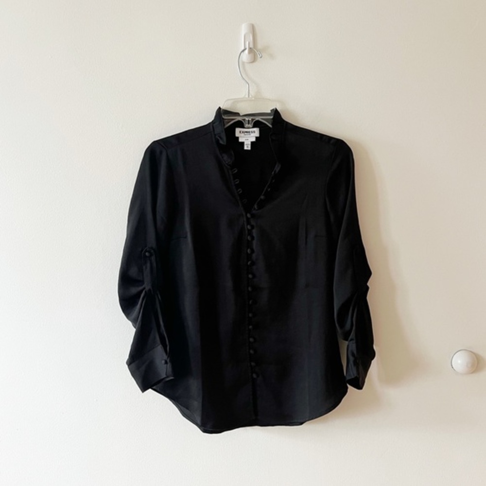 Express slim black blouse